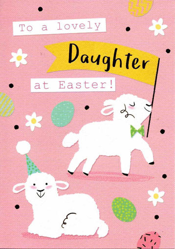 Picture of TO A LOVELY DAUGHTER AT EASTER PINK CARD W/LAMBS